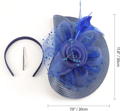 AQOKKA Fascinators Hats for Women Tea Party Flower Pearl Mesh Ribbon Feather Headband and Clip Kentucky Derby Hats for Girls in Kuwait