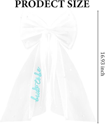 Chanaco Bride to Be Veil Bachelorette Party Accessories Bridal Shower Decorations Blue Short Bow Veils Hair Accessories with Comb Wedding Gifts Party Favor in Saudi Arabia