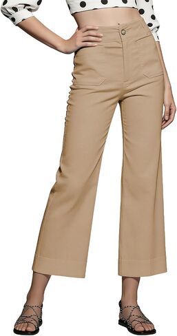 Senllen Womens Wide Leg Pants 2026 Trendy High Waisted Stretchy Capri Pants for Women Work Business Casual Trousers in Kuwait
