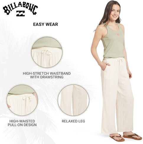 Billabong Women's Premium Quality Rayon High Waisted Wide Leg Beach Pants in Kuwait