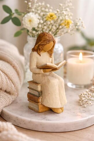 VEOJEIN Reading Girl Figurine | 6-inch Inspirational Book Lover Sculpture, Thoughtful Home & Office Decor, Gift for Teachers, Students, Readers & Women, Mindfulness and Study Symbol Statue in Saudi Arabia