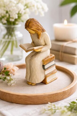 VEOJEIN Reading Girl Figurine | 6-inch Inspirational Book Lover Sculpture, Thoughtful Home & Office Decor, Gift for Teachers, Students, Readers & Women, Mindfulness and Study Symbol Statue in Saudi Arabia