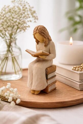 VEOJEIN Reading Girl Figurine | 6-inch Inspirational Book Lover Sculpture, Thoughtful Home & Office Decor, Gift for Teachers, Students, Readers & Women, Mindfulness and Study Symbol Statue in Saudi Arabia