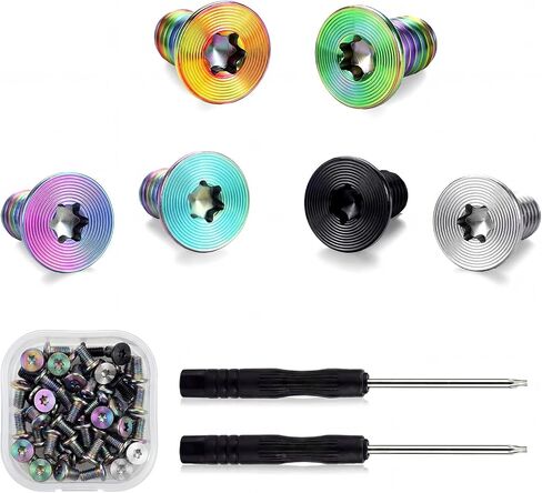 49 Pcs Colorful Wallet Replacement Screws Kit Anti-loosening Screws Accessories with T5 Screwdriver Repairing Parts Minimalist Maintenance Compatible with Minimalist Metal Wallets in Saudi Arabia