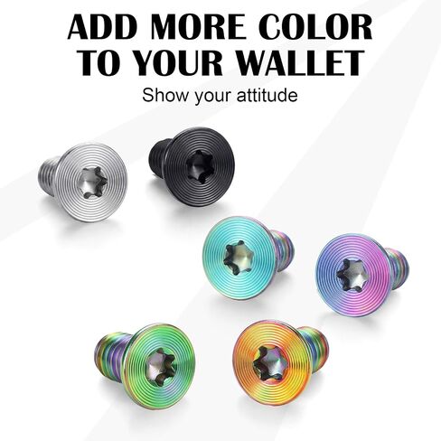 49 Pcs Colorful Wallet Replacement Screws Kit Anti-loosening Screws Accessories with T5 Screwdriver Repairing Parts Minimalist Maintenance Compatible with Minimalist Metal Wallets in Saudi Arabia