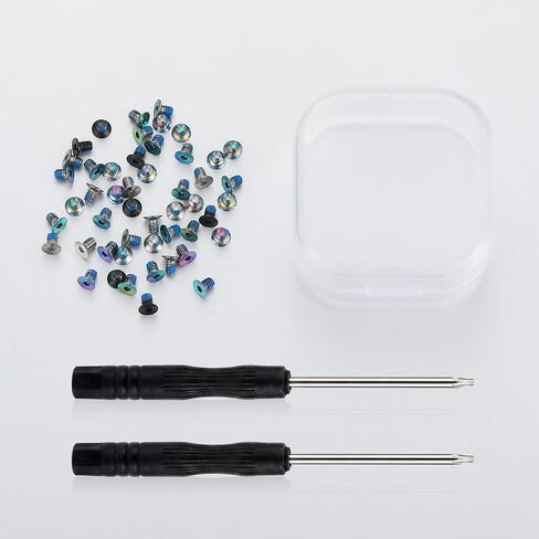49 Pcs Colorful Wallet Replacement Screws Kit Anti-loosening Screws Accessories with T5 Screwdriver Repairing Parts Minimalist Maintenance Compatible with Minimalist Metal Wallets in Saudi Arabia