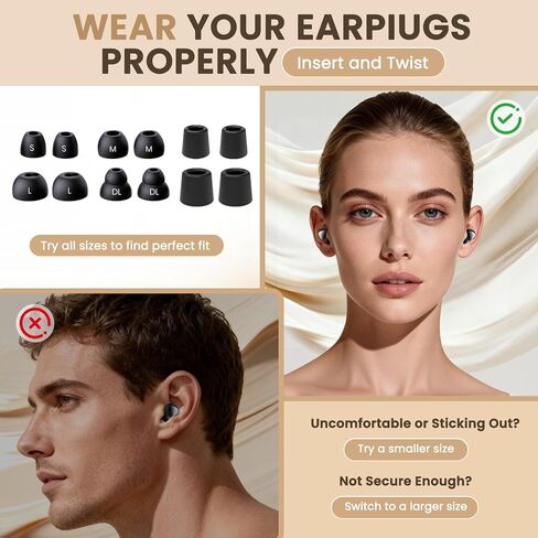 Reusable Ear Plugs for Sleeping & Concerts with Magnetic Cord – 45dB Noise Reduction, Ultra-Comfy Silicone & Foam Tips, Anti-Loss Design, 6 Pairs for Travel, Focus & Hearing Protection in Saudi Arabia