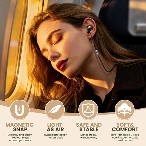 Reusable Ear Plugs for Sleeping & Concerts with Magnetic Cord – 45dB Noise Reduction, Ultra-Comfy Silicone & Foam Tips, Anti-Loss Design, 6 Pairs for Travel, Focus & Hearing Protection in Saudi Arabia
