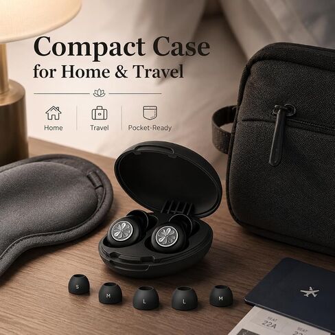 Ear Plugs Sleep Earplugs for Snoring & Noise Reduction, Soft Breathable Silicone Plugs with Metal Filter, Comfortable Reusable Ear Plugs for Adults (Pitch-Black) in Saudi Arabia