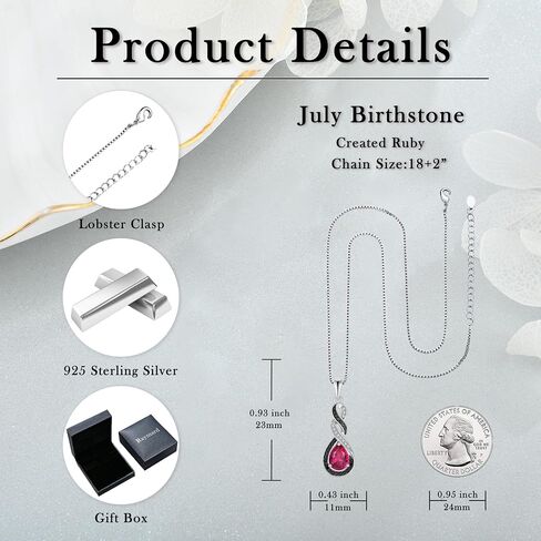 Two Tone Black& White Infinity Pendant Necklace Earrings Women Jewelry Set with Created Ruby in Kuwait