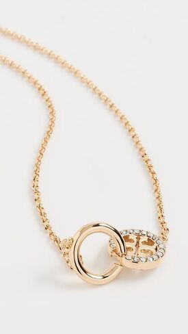 Tory Burch Women's Icon Pavé Interlocking Pendant Necklace in Kuwait
