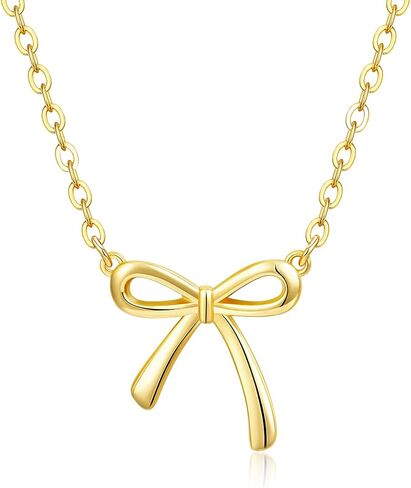 Birthday Gifts for Women, Bow Pendant Necklace, 14K Gold Plated Jewelry, Romantic Valentine's Mother's Day Anniversary Christmas Jewelry Gift for Her Mom Grandma Wife Girlfriend Sister Best Friend in Kuwait
