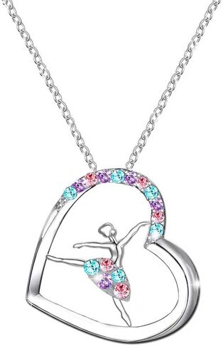 M&Ostyle Dance Necklace for Girls Womens Crystal Pendant Necklaces Gifts Jewelry Gifts for Girls Daughter Granddaughter Niece Birthday Gift for Dance Lovers Christmas Graduation Gift over 3 years old in Saudi Arabia