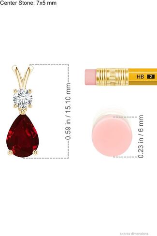 1.7-4 Ct. Certified Pear-Shaped Teardrop Lab Ruby/Sapphire/Emerald V-Bale Pendant Necklace For Women Gemstone Birthstone Jewelry in Saudi Arabia