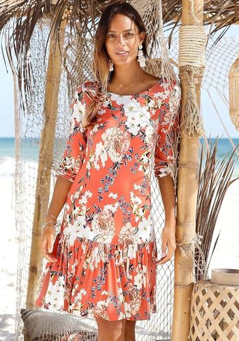 LASCANA Women’s Floral Drop Waist Dress – Elegant, Playful, and Perfect for Summer Events in Kuwait
