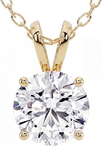 PRIVOSA — Lab Grown Diamond Solitaire Pendant Necklace in 14K Gold - D-E VVS1-VVS2 Round Brilliant Diamond Pendant Necklace for Women in Saudi Arabia