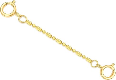 1"/2"/3"/4"/5" Necklace Extender Chain with Double Spring Clasp 14K Yellow Gold Necklace Extender Bracelet Anklet Extension Chain Necklace Bracelet Extender 14K Gold in Saudi Arabia