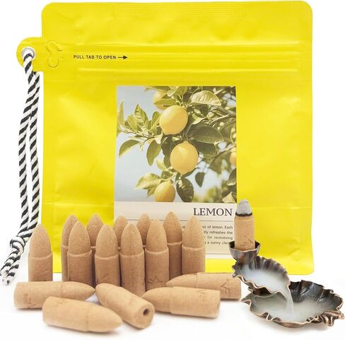 Sandalwood Backflow Incense Cones - 50 Large Waterfall Back Flow Cones Scented - Includes 1 backflow Incense Burner in Saudi Arabia