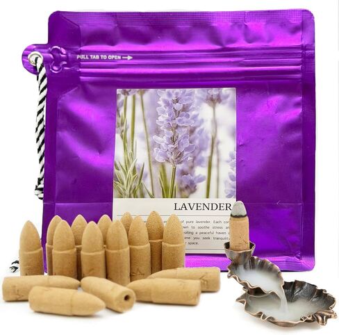 Sandalwood Backflow Incense Cones - 50 Large Waterfall Back Flow Cones Scented - Includes 1 backflow Incense Burner in Saudi Arabia