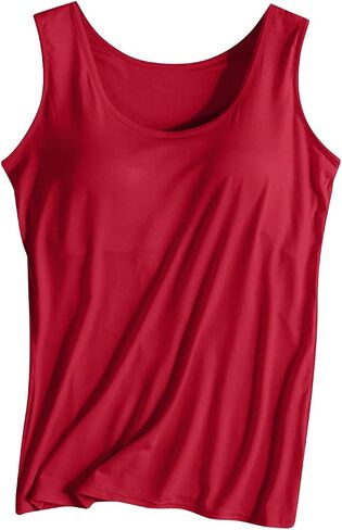 Womens Tank Tops with Built in Bra Padded Casual Summer 2026 Wide Strap Sleeveless Shirts Loose Cute Camisole Top in Saudi Arabia