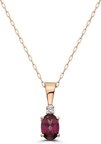 LE VIAN Round Diamond Pendant Necklace for Women w 1/5 to 1/2 Carat Oval Cut Gemstone | 14k Gold Pendant for Her Adjustable 18 to 20 Inch Chain Necklace Lobster Claw (White, 0.02 cttw) Elegant Design in Kuwait