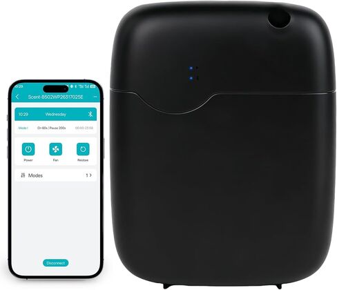 Waterless Essential Oil Diffuser, Bluetooth Smart Cold Air Scent Machine with 400ml Oil Bottle, 2000 Sq.Ft Coverage Aromatherapy Diffusers for Large Room Home Hotel Office Spa with App Control (White) in Saudi Arabia