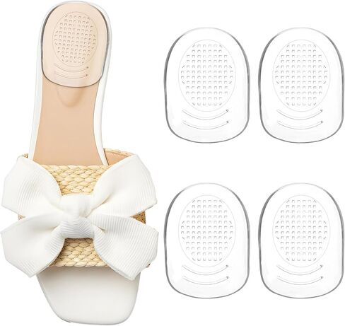Gel Heel Cushion Cups for Plantar Fasciitis, 2 Pairs/4Pcs Gel Heel Support Pads for Shoes, Silicone Heel-Pad for Bone Spur & Achilles Tendonitis,Women (L) in Kuwait