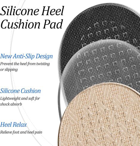 Gel Heel Cushion Cups for Plantar Fasciitis, 2 Pairs/4Pcs Gel Heel Support Pads for Shoes, Silicone Heel-Pad for Bone Spur & Achilles Tendonitis,Women (L) in Kuwait