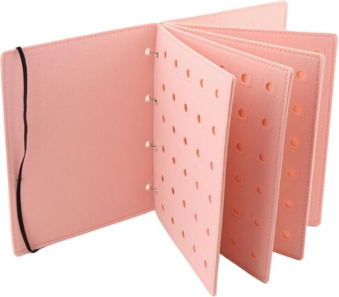 Collector's Book for Displaying Shoe Accessories, Flip-Flop LeatherShoe Charm Organizer, 120 Holes for Organizing and Storing Shoe Accessories While Traveling(COLOR:Pink, 26x21.3x3cm) in Saudi Arabia