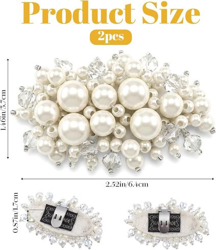 1 Pair Shoe Decorations Clips Detachable, Elegant Pearl Shoe Clips for Heels, Flats, Wedding and Daily Wear in Kuwait