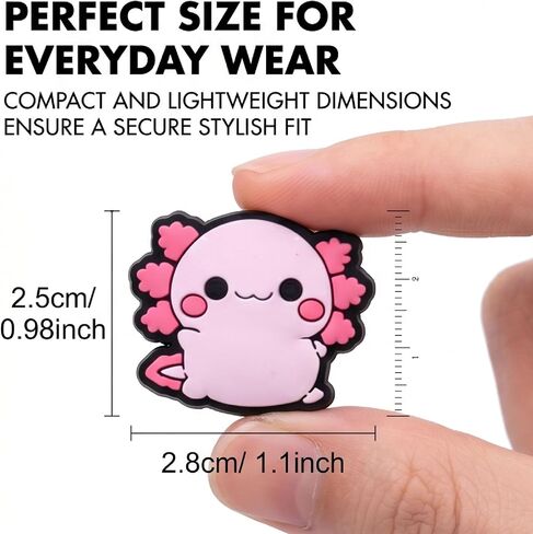 22PCS Axolotl Croc Charms Cute Kawaii Animal for Party Favors Gifts | 22PCS pink axolotl croc charms, cute kawaii animal. Waterproof PVC. Fit crocs & bags. Perfect for party favors gifts. in Saudi Arabia
