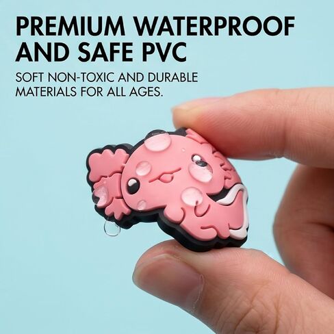 22PCS Axolotl Croc Charms Cute Kawaii Animal for Party Favors Gifts | 22PCS pink axolotl croc charms, cute kawaii animal. Waterproof PVC. Fit crocs & bags. Perfect for party favors gifts. in Saudi Arabia