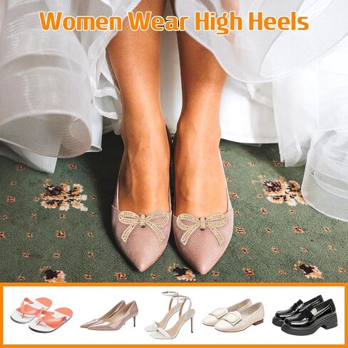 4pcs Bow Shoe Clips Detachable Crystal Shoe Clips Women Heel Clip Classic Fashion Sparkling RhineStone Heel Bling Charms Accessories for Bridal Wedding Party Gift (Gold + Silver) in Kuwait