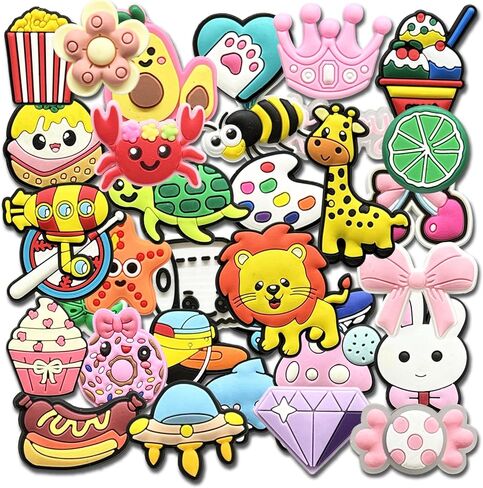 Chionwen 50Pcs Random Shoe Charms for Clog Decoration, Cute Cartoon Charms Accessories for Gift in Saudi Arabia