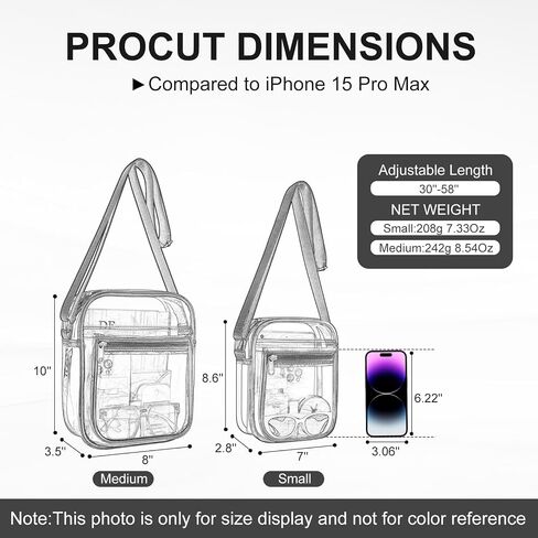 USPECLARE Clear Bag for Stadium Events Clear Messenger Bag for Men and Women in Saudi Arabia
