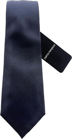 Emporio Armani Steel Blue Solid Textured Men's Tie – Made in Italy in Kuwait