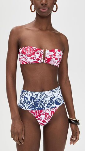 FARM Rio Women's Cashew and Birds High Waist Full Bikini Bottoms in Kuwait