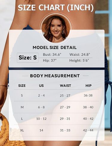Women High Waisted Swim Skrit Mesh Ruched Tummy Control Drawsting Bikini Swimsuit Bthing Suit Bottom in Saudi Arabia
