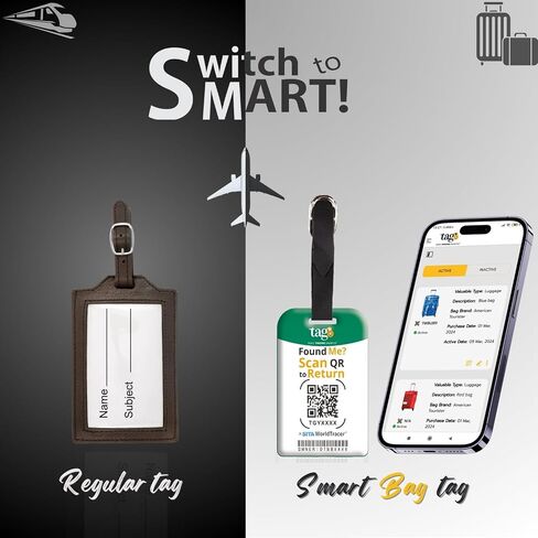[Pack 2] tag8 South Africa Flag Smart Luggage tag |Trendy Luggage tag ID Identification | Suitcase Tag | Fashionable Digital Name tag | Airline Compliant, SITA World Tracer Code Enabled | Gift idea in Saudi Arabia