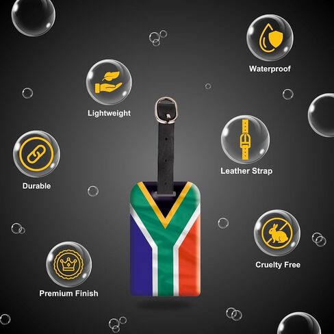 [Pack 2] tag8 South Africa Flag Smart Luggage tag |Trendy Luggage tag ID Identification | Suitcase Tag | Fashionable Digital Name tag | Airline Compliant, SITA World Tracer Code Enabled | Gift idea in Saudi Arabia