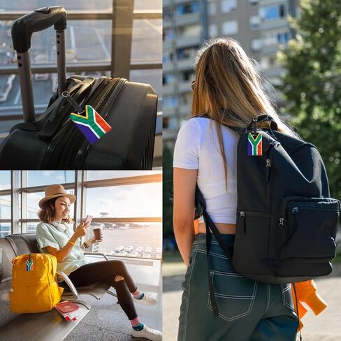 [Pack 2] tag8 South Africa Flag Smart Luggage tag |Trendy Luggage tag ID Identification | Suitcase Tag | Fashionable Digital Name tag | Airline Compliant, SITA World Tracer Code Enabled | Gift idea in Saudi Arabia