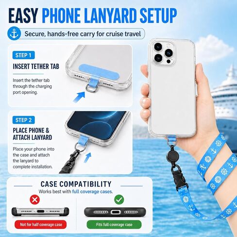 Cruise Essentials 2026, 23 Pcs Cruise Must Haves Kit with 7-in-1 Power Strip, Magnetic Hooks, Lanyards, Luggage Tag Holders, Waterproof Phone Pouches, Towel Bands for Alaska Cruise Essentials in Saudi Arabia