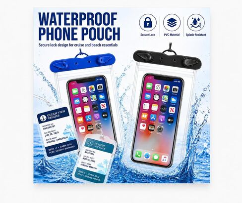 Cruise Essentials 2026, 23 Pcs Cruise Must Haves Kit with 7-in-1 Power Strip, Magnetic Hooks, Lanyards, Luggage Tag Holders, Waterproof Phone Pouches, Towel Bands for Alaska Cruise Essentials in Saudi Arabia
