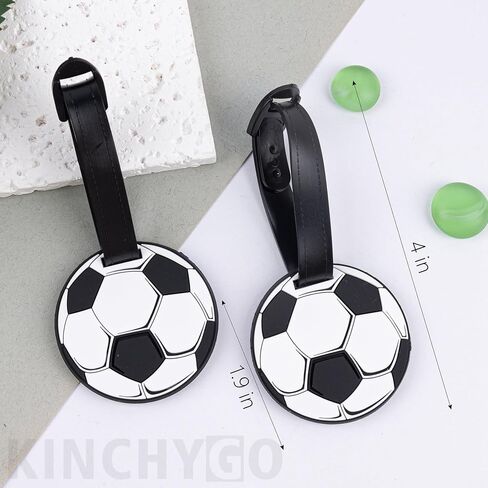 14 Pack Soccer Luggage Tags PVC Suitcase Labels with PU Ring Sports Bag Charm for Travel Fan Accessory in Saudi Arabia