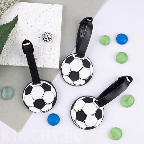 14 Pack Soccer Luggage Tags PVC Suitcase Labels with PU Ring Sports Bag Charm for Travel Fan Accessory in Saudi Arabia