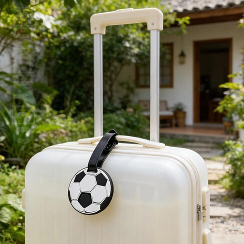 14 Pack Soccer Luggage Tags PVC Suitcase Labels with PU Ring Sports Bag Charm for Travel Fan Accessory in Saudi Arabia