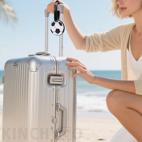 14 Pack Soccer Luggage Tags PVC Suitcase Labels with PU Ring Sports Bag Charm for Travel Fan Accessory in Saudi Arabia