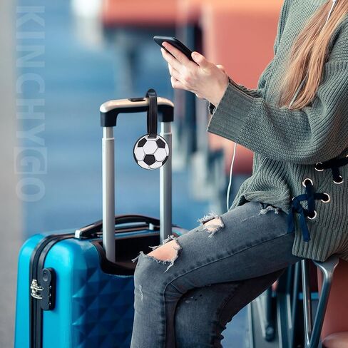 14 Pack Soccer Luggage Tags PVC Suitcase Labels with PU Ring Sports Bag Charm for Travel Fan Accessory in Saudi Arabia