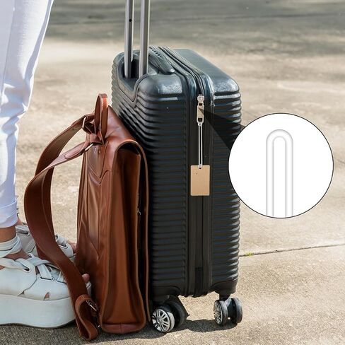 80Pcs Bag Tag Loops, Luggage Tag Loops, Clear Plastic Luggage Tags Strap Luggages Handle Wrap, Luggages Straps for Suitcases for Identification, ID Card, Bag Tags in Kuwait