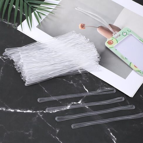80Pcs Bag Tag Loops, Luggage Tag Loops, Clear Plastic Luggage Tags Strap Luggages Handle Wrap, Luggages Straps for Suitcases for Identification, ID Card, Bag Tags in Kuwait